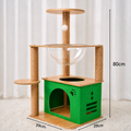 Large Wooden Cat Tree – Beige Cat Climbing Frame with Scratching Posts