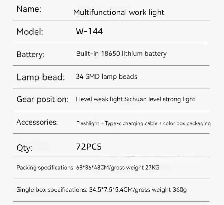 Multifunctional work light