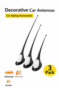 3-in-1 Universal Car Shark Fin Antenna Decorative Roof Antenna