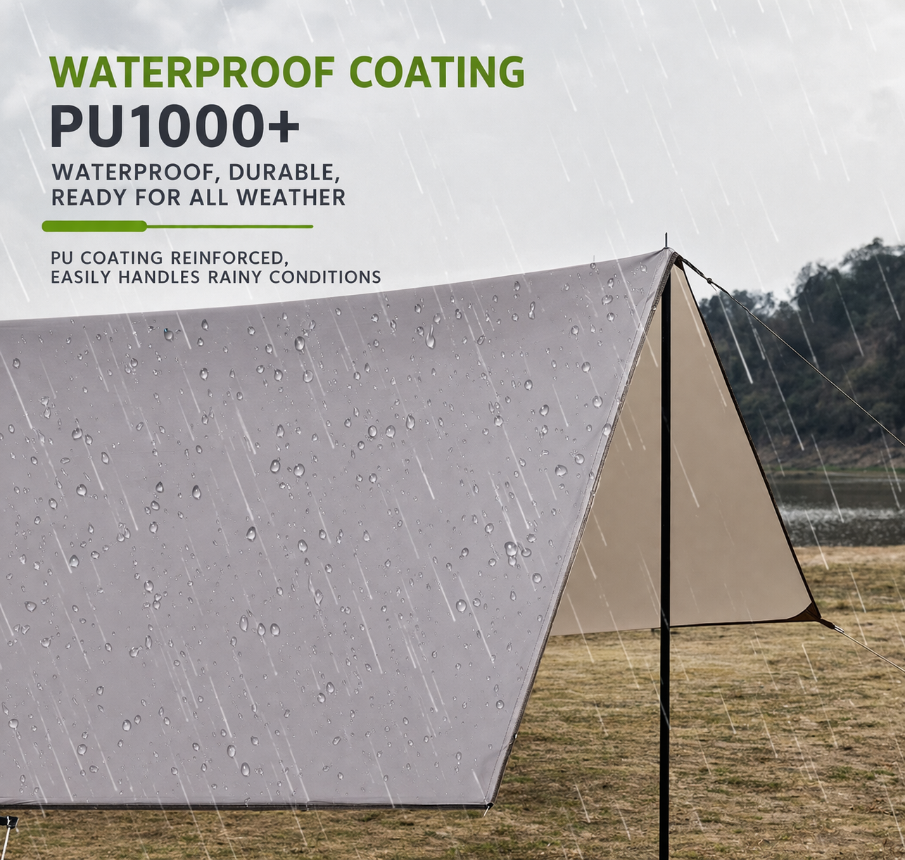 Brand new 3x3  Camping Canopy Outdoor Sunscreen Awning Portable Waterproof Tarp Multifunctional Shelter