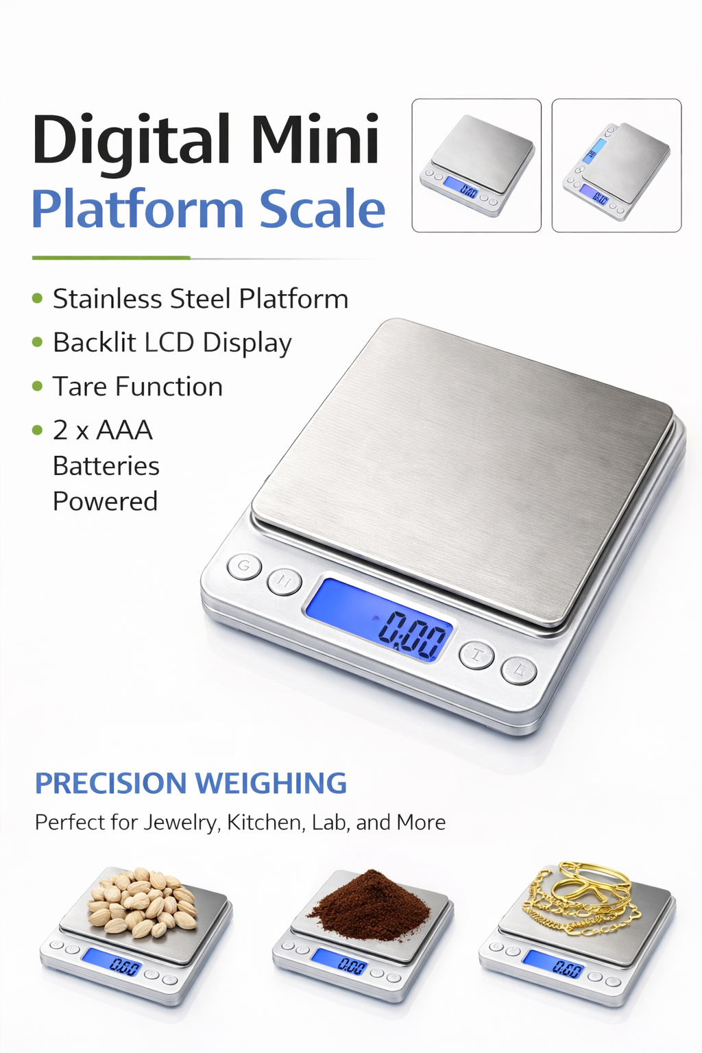 1kg-0.1g High precision jewelry scale Mini electronic pocket weighing portable household kitchen scale food weighing precision