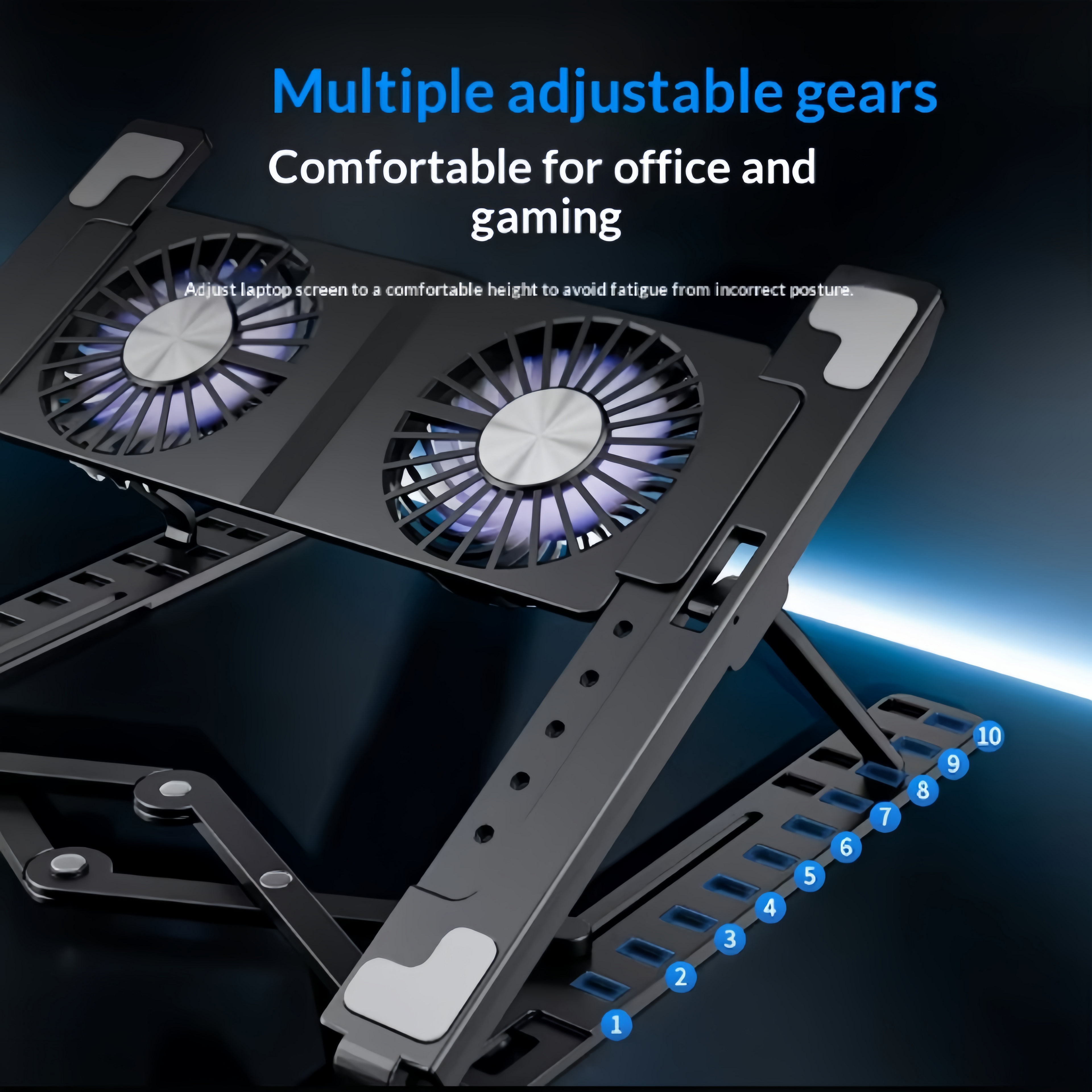 Universal RGB LED Laptop Cooling Stand with Big Fan for Gaming Laptop, MacBook & Tablet