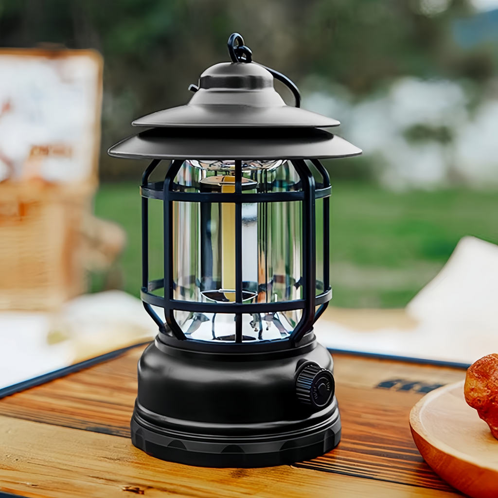 Rechargeable Camping Lantern Stepless Dimming COB Portable Waterproof for Hiking Fishing Emergency Home Power Outages Indoor Out