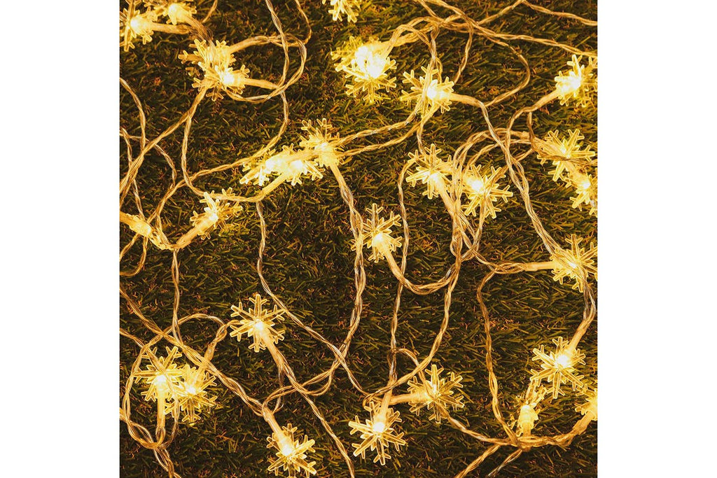 6M 40 Leds Battery Operated  Snowflake String Lights LED Fairy Light With Battery Box