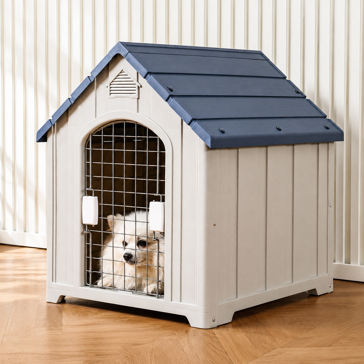 Weatherproof Outdoor Dog Kennel for Large Dogs – Insulated PP Dog House