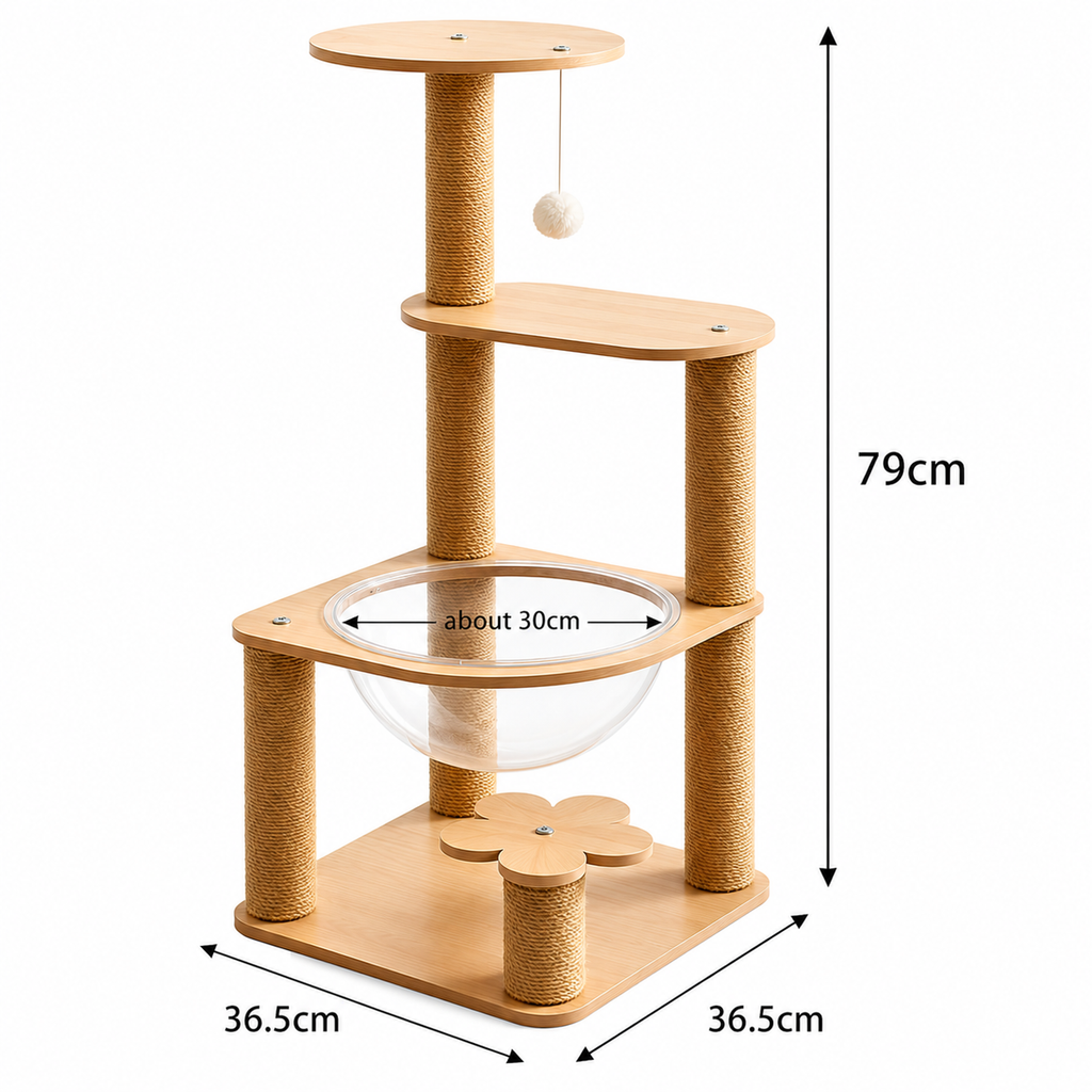 Multi-Level Cat Tree with Sisal Scratching Posts, Cozy Condo & Stable Base