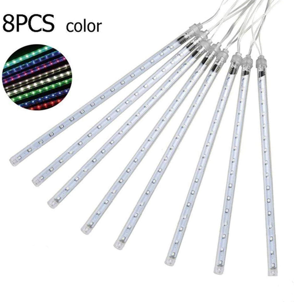 AC Power 30cm x8pcs Beads Falling Meteor Rain Lights String Lights-Warm White