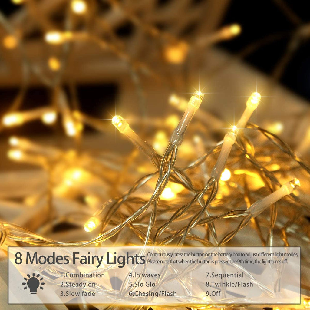 10M 100 led AC Power String Lights Fairy Light-Clear Wire