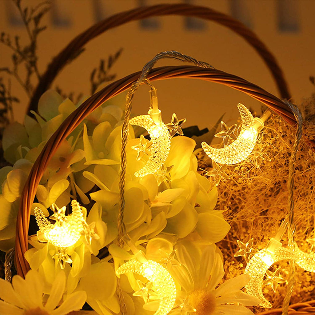 6M 40 Leds Battery Operated Moon String Lights LED Fairy Light with Battery Box