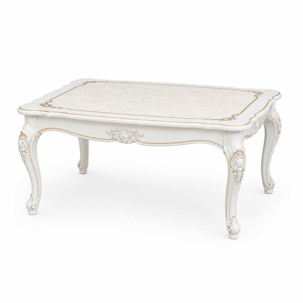 Luxury European Style Dining Table – Modern White Rectangular Dining Table for Kitchen, Dining Room & Restaurant