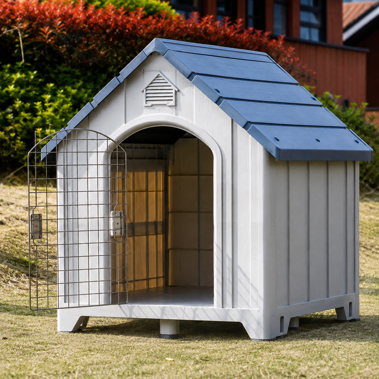 Weatherproof Outdoor Dog Kennel for Large Dogs – Insulated PP Dog House