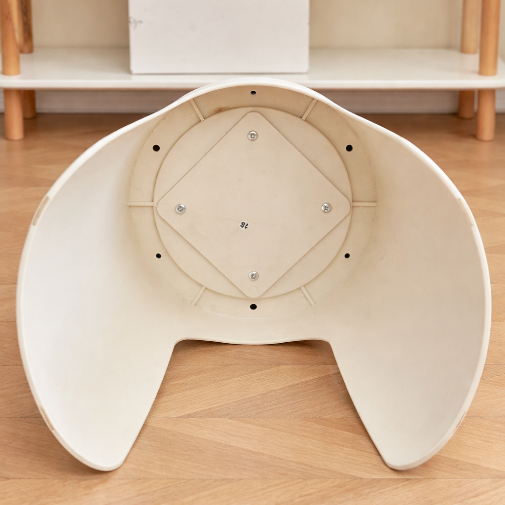 Heavy-Duty Minimalist Swivel Plastic Stool with Soft Seat