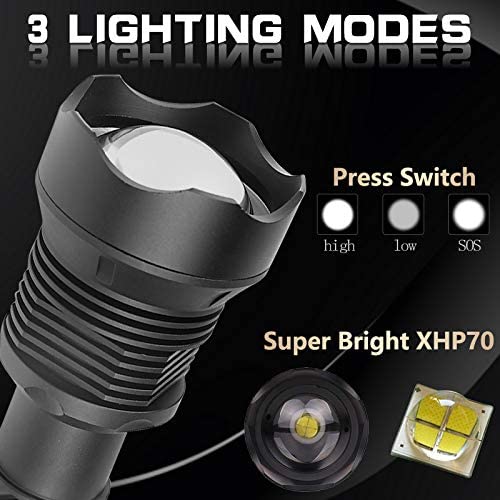 High Power Tactical LED Flashlight – USB Rechargeable & Zoomable