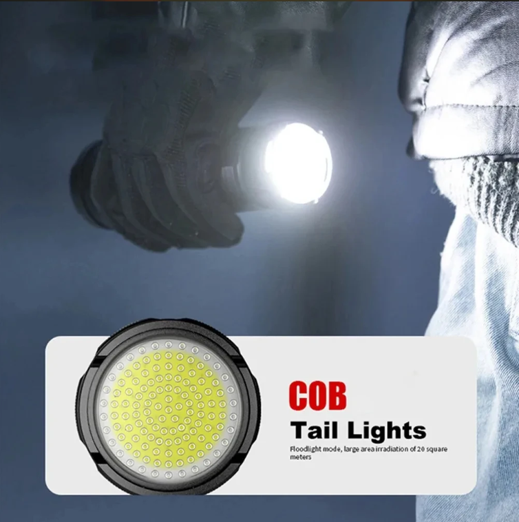 Powerful Tactical White Laser Flashlight Built-in Battery Rechargeable LED Torch Waterproof Zoomable Camping Hunting Lantern