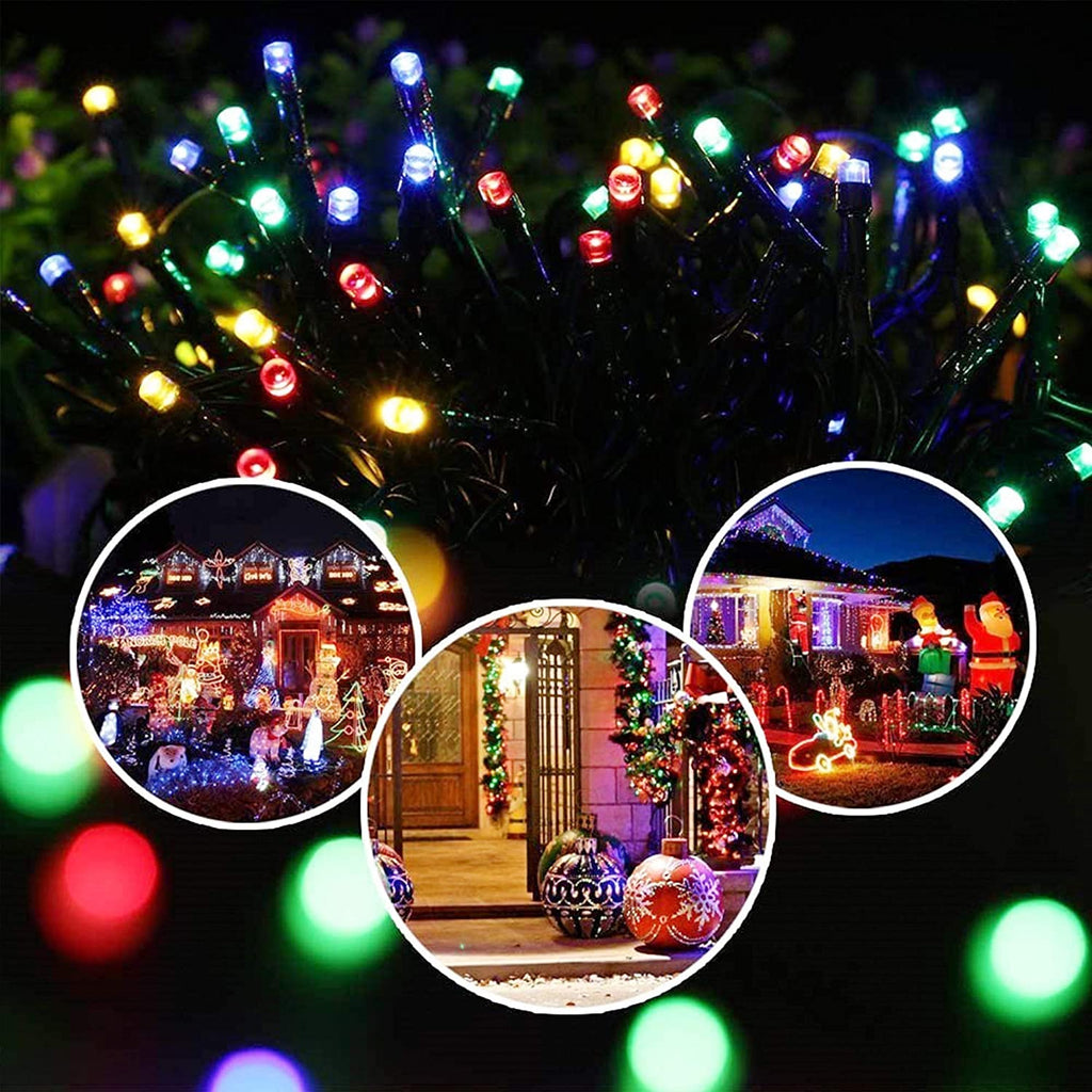 12M 100 Leds Solar Bean String Lights 8 Modes LED Fairy Light for outdoor Decoration
