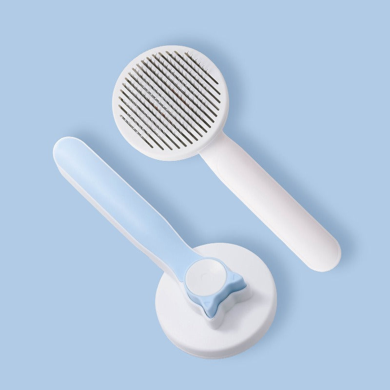Pet Self Cleaning Slicker Brush – Deshedding & Dematting Comb for Cats & Dogs