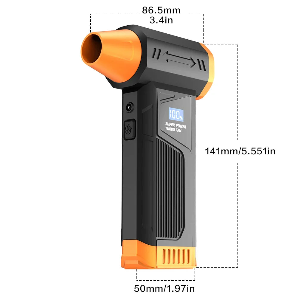 Brushless Wireless Jet Fan Turbo Air Blower For Car Cleaning With LED Light