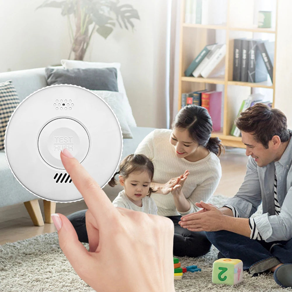 Smoke Detector Fire Alarm 3-Year Battery Built-in Sound Sensor for Home Kitchen Living Room
