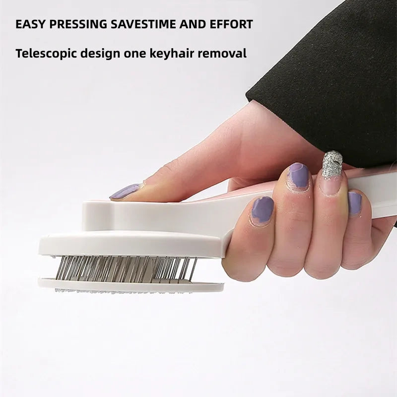 Pet Self Cleaning Slicker Brush – Deshedding & Dematting Comb for Cats & Dogs