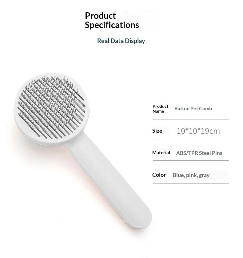 Pet Self Cleaning Slicker Brush – Deshedding & Dematting Comb for Cats & Dogs