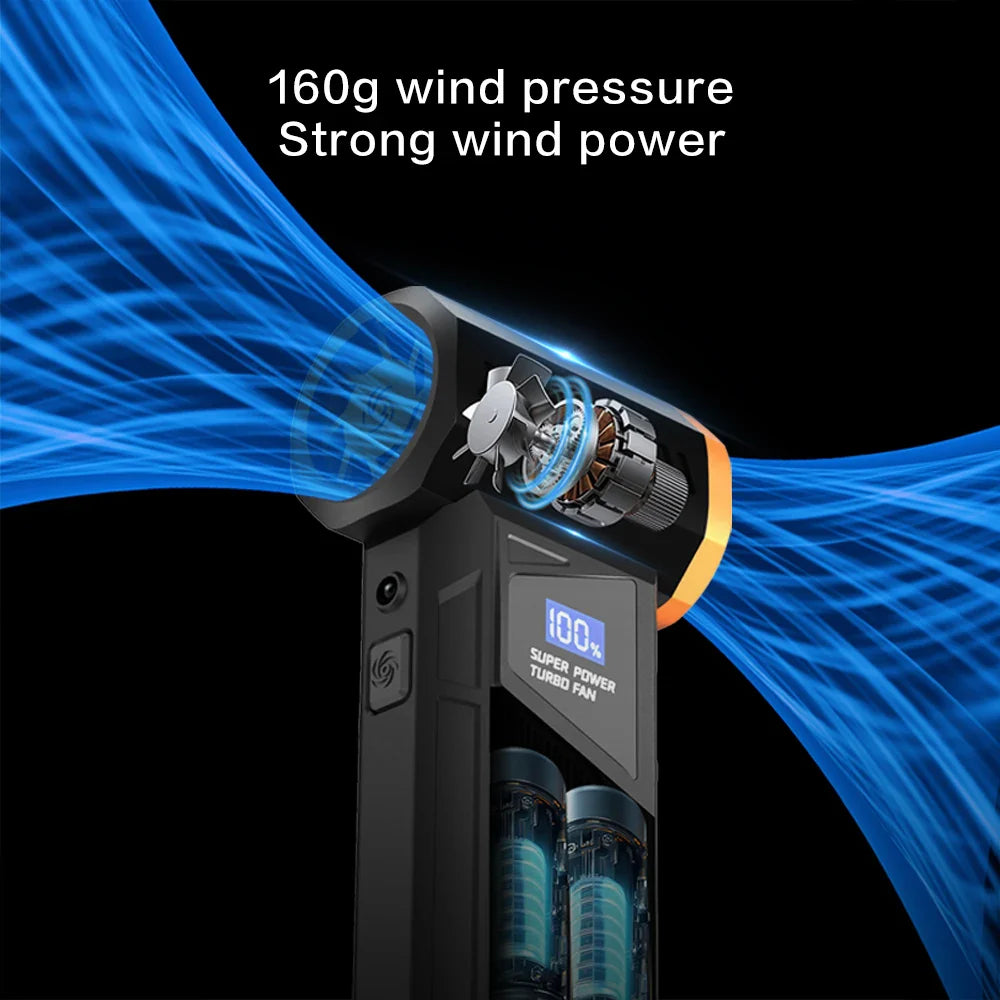 Brushless Wireless Jet Fan Turbo Air Blower For Car Cleaning With LED Light