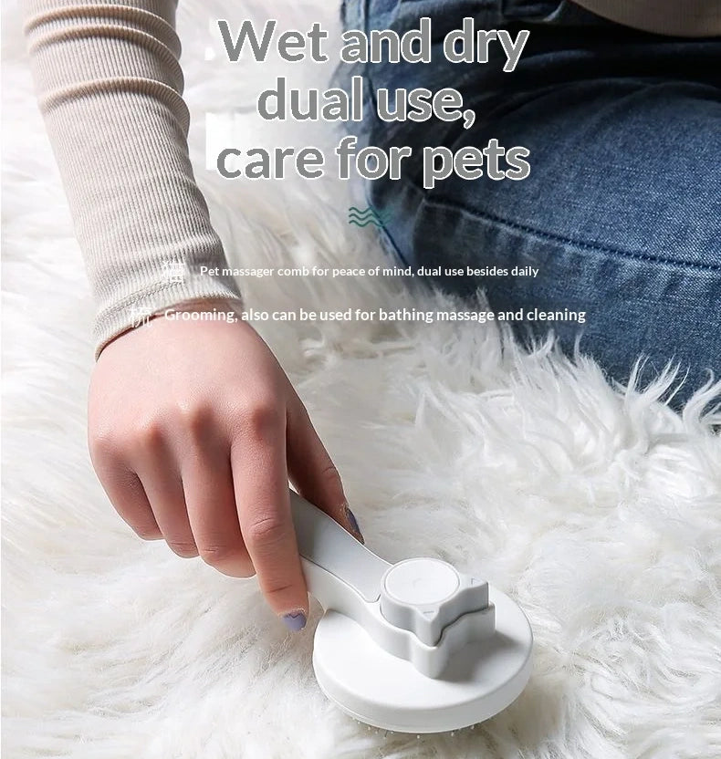 Pet Self Cleaning Slicker Brush – Deshedding & Dematting Comb for Cats & Dogs