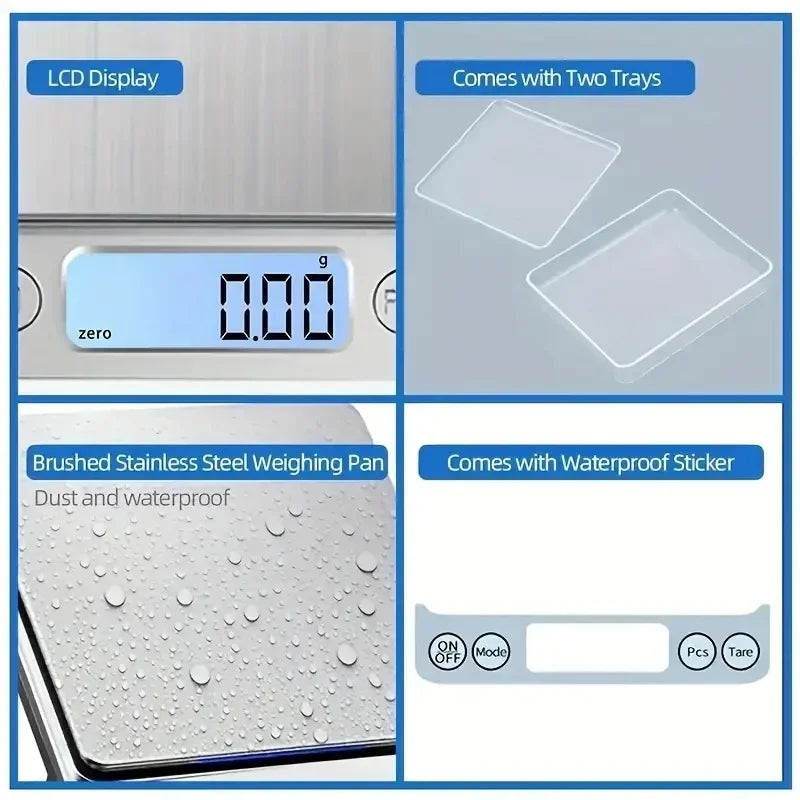 1kg-0.1g High precision jewelry scale Mini electronic pocket weighing portable household kitchen scale food weighing precision