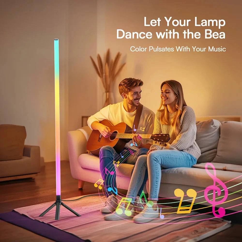 Modern Intelligent RGB Room Corner Floor Ambient Light USB Power LED Light Indoor Decoration Mobile APP Dimming Vertical Light