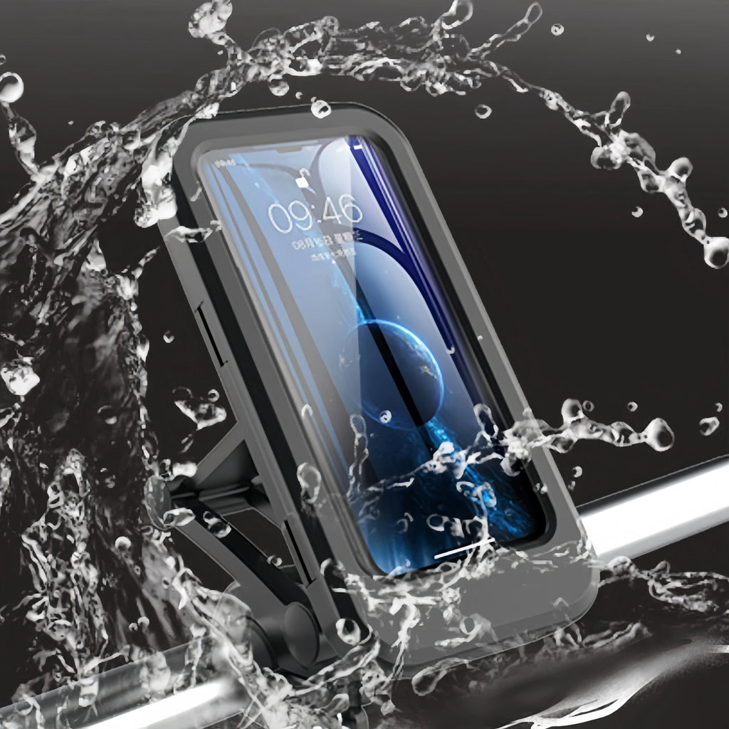 Waterproof 360 Rotatable Bike Phone Holder - Fits 5.5-7" Phones (Motorcycle/Bicycle Compatible)