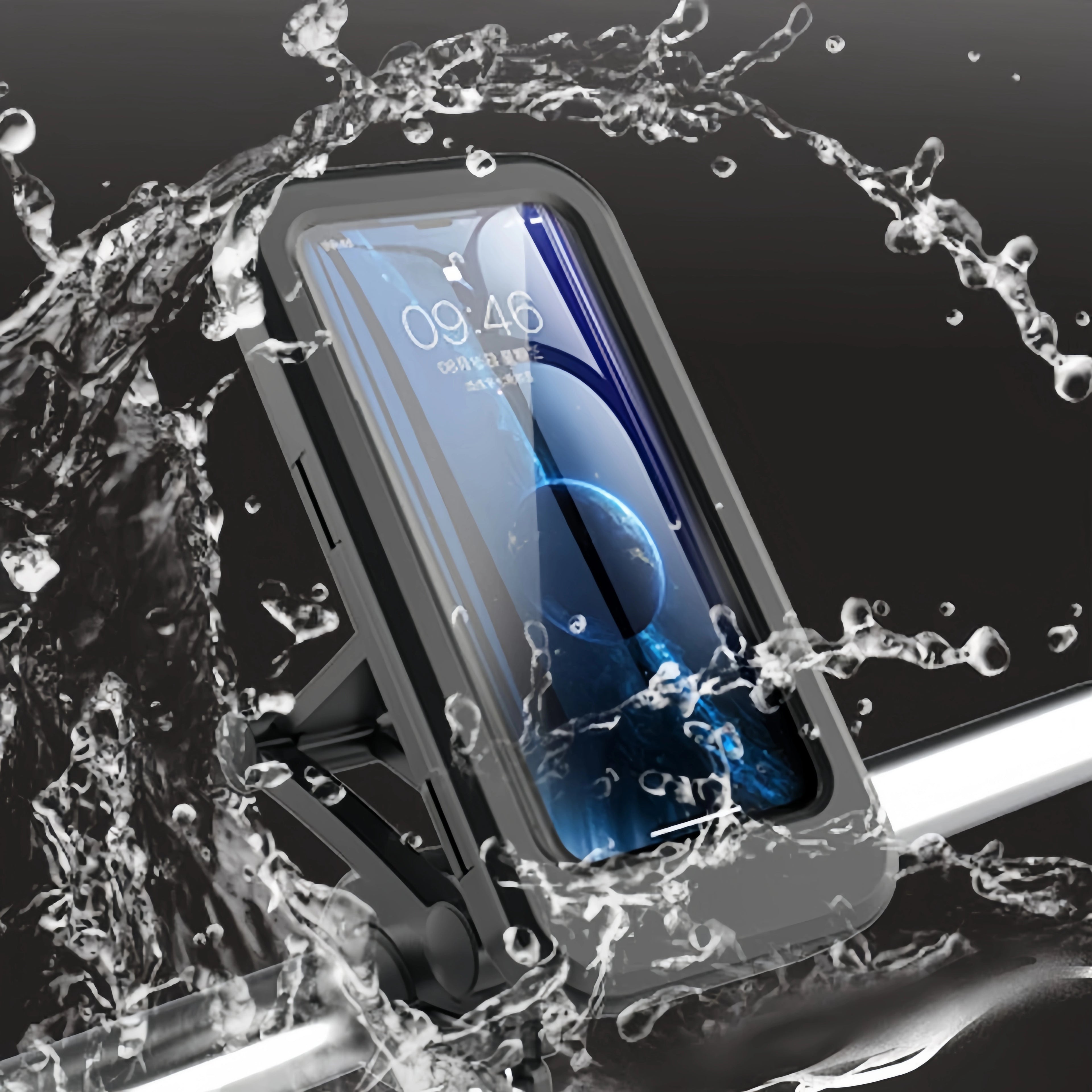 Waterproof 360 Rotatable Bike Phone Holder - Fits 5.5-7" Phones (Motorcycle/Bicycle Compatible)
