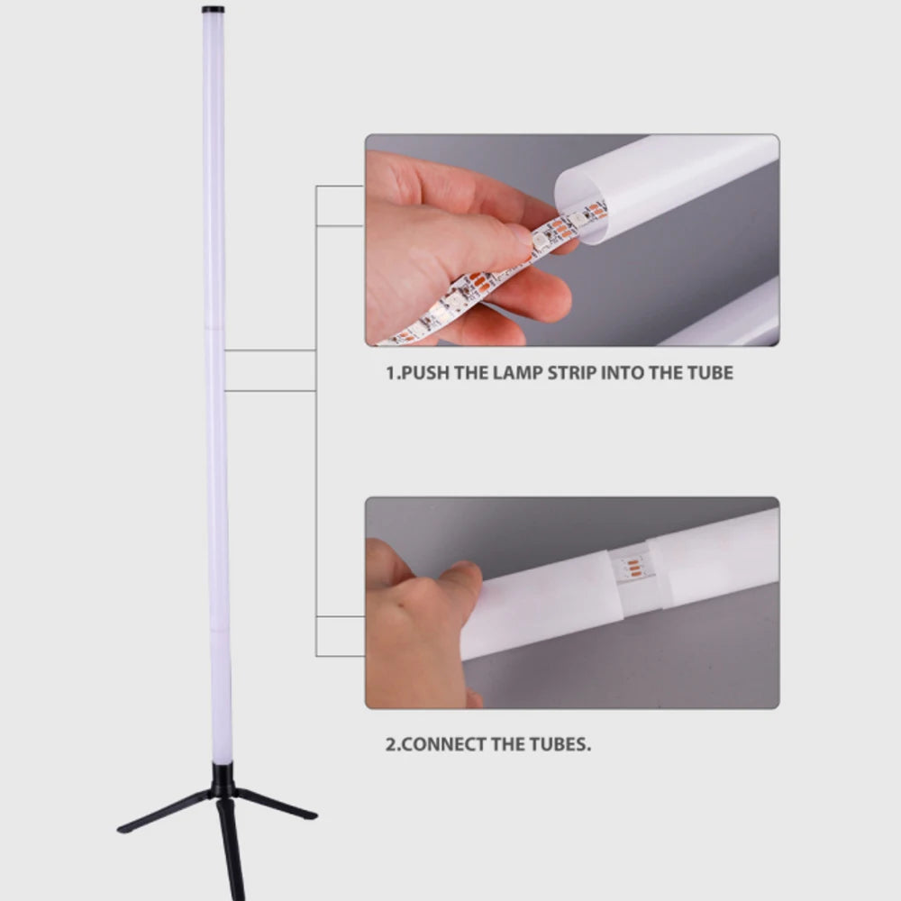 Modern Intelligent RGB Room Corner Floor Ambient Light USB Power LED Light Indoor Decoration Mobile APP Dimming Vertical Light
