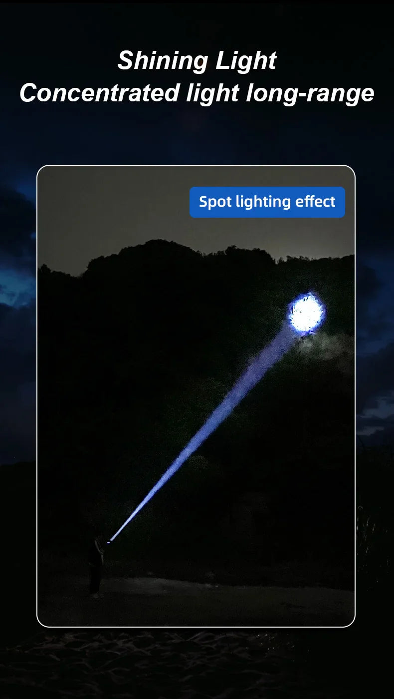 LED Flashlight Typ-C Rechargeable High Power Waterproof Flashlight