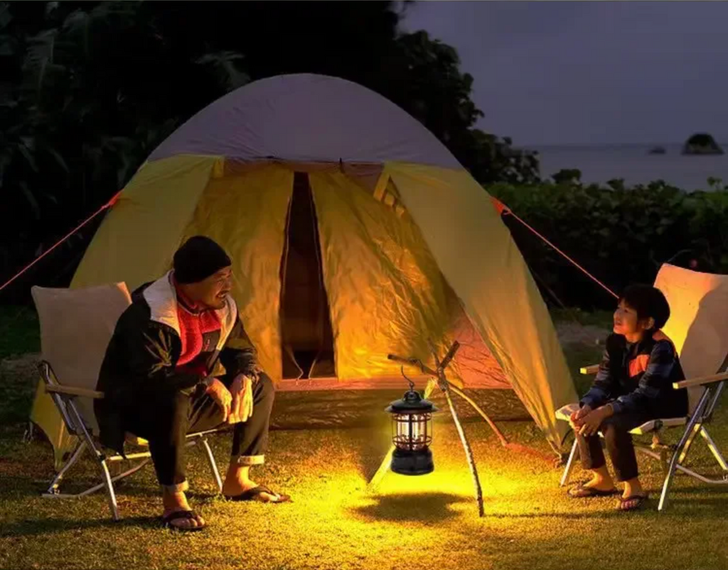Rechargeable Camping Lantern Stepless Dimming COB Portable Waterproof for Hiking Fishing Emergency Home Power Outages Indoor Out
