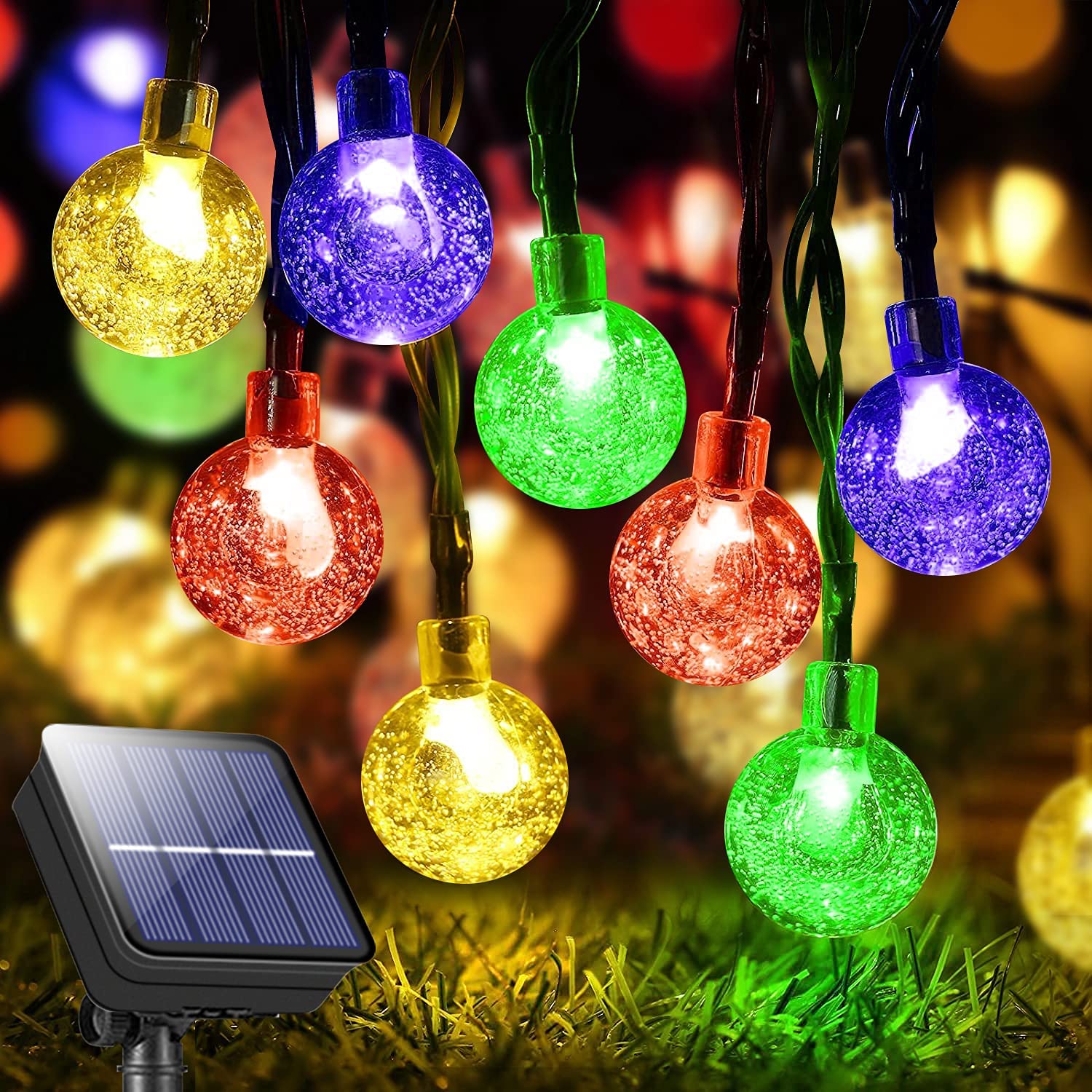 6.5M 30 Leds Solar Mini Globe Crystal Balls String Lights 8 Modes LED Fairy Light for outdoor Decoration