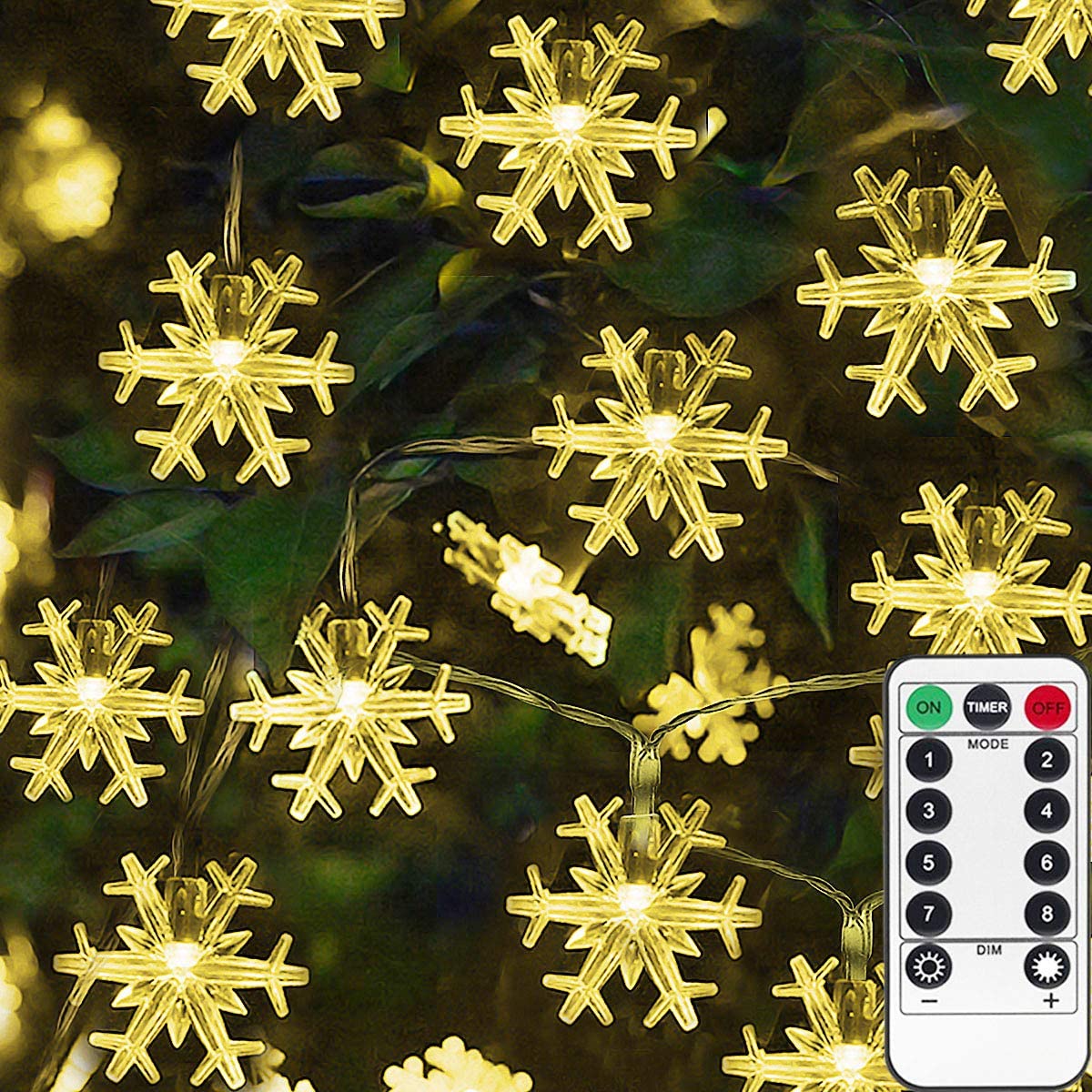 5M 50leds USB Power Snowflake Lights String, Christmas Party Decorative Fairy Lights