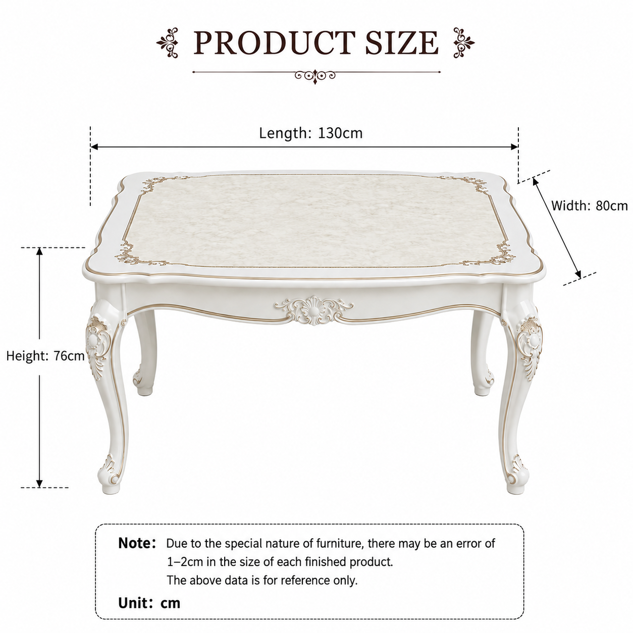 Luxury European Style Dining Table – Modern White Rectangular Dining Table for Kitchen, Dining Room & Restaurant