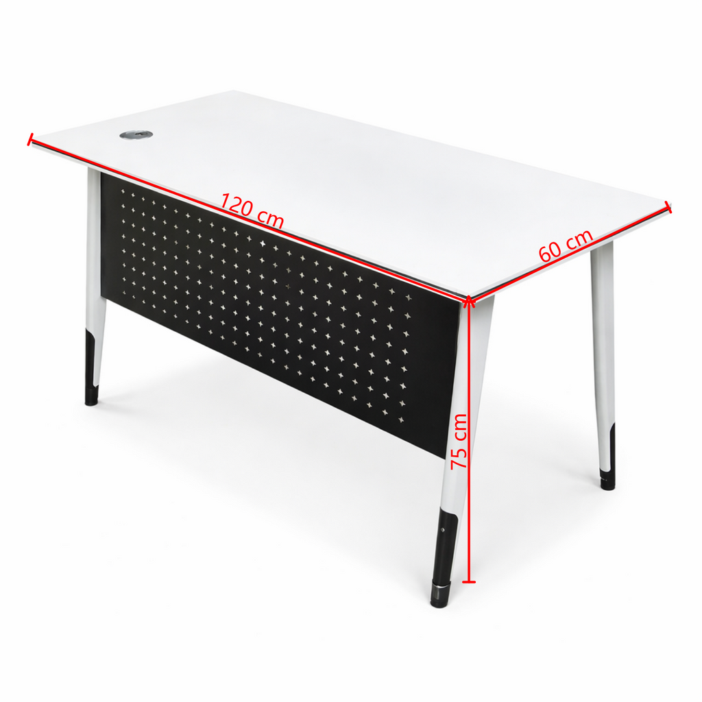 Modern Office Desk with Metal Legs and Privacy Panel – Home Office Study Desk