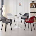 Modern Nordic Plastic Dining Chair with Armrests and Soft Cushion for Indoor Outdoor Use