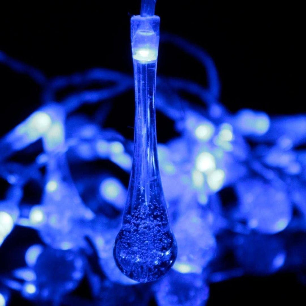 11M 60 Leds Solar Water Drop String Lights 8 Modes LED Fairy Light for outdoor Decoration